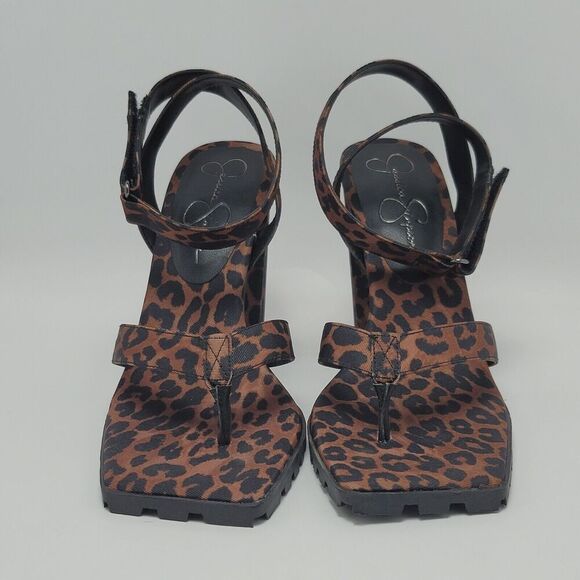 Jessica Simpson Kielne Animal Print Square Toe Ankle Strap Heel Sandals Size 9 - Picture 9 of 12
